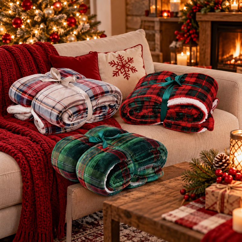 Ad Trend Coperta Natalizia in Flanella e Sherpa Ass. 1 pz 200x220 cm – Plaid Morbido e Caldo per Letto