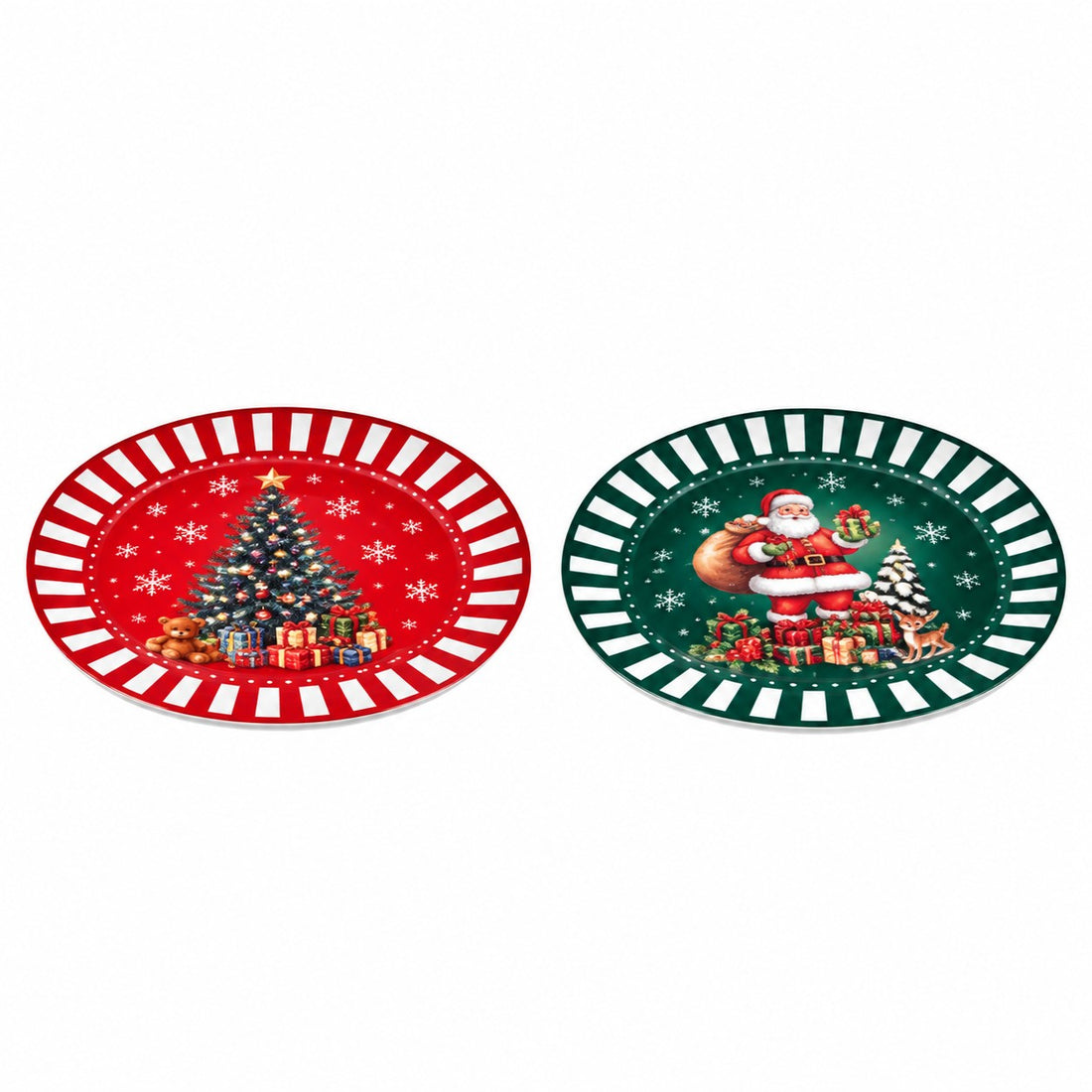 Ad Trend Vassoio Rotondo Natalizio in Melamina Assortito Ø40xH2 cm 1 Pz – Accessorio Tavola di Natale