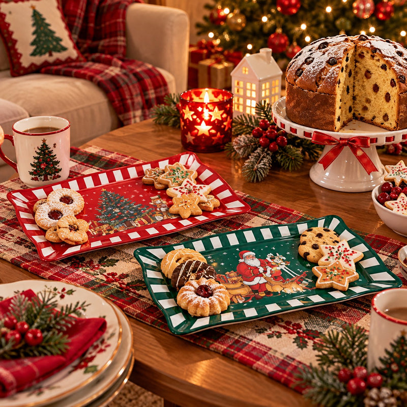 Ad Trend Vassoio Rettangolare Natalizio in Melamina Assortito 36x23 cm 1 Pz – Accessorio Tavola di Natale