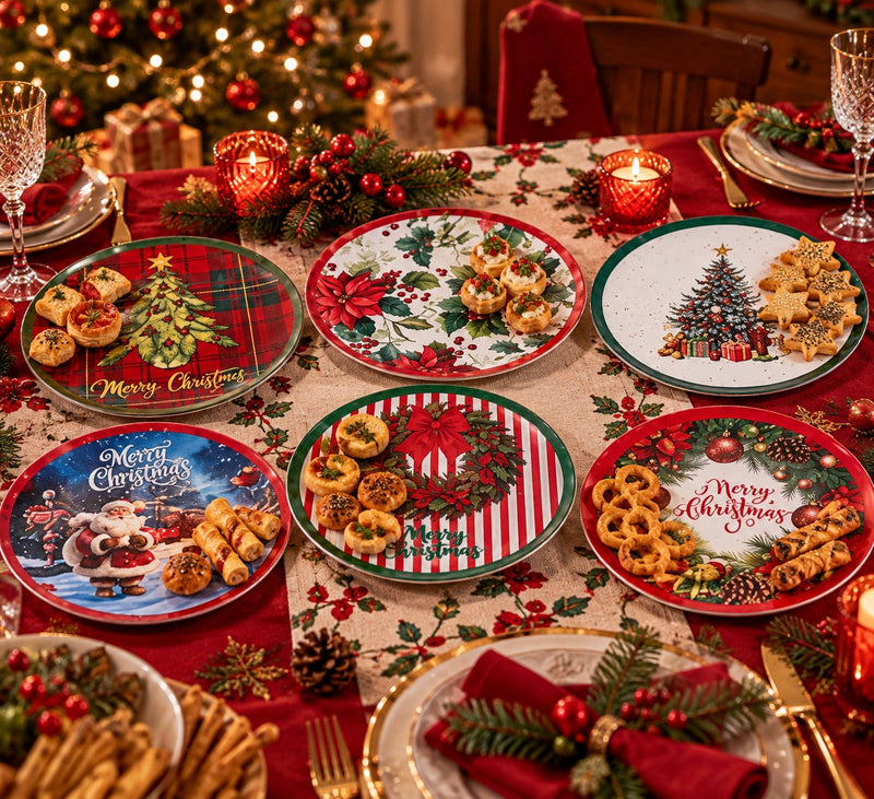 Ad Trend Sottopiatto Rotondo Natalizio in Plastica Assortito Ø33 cm 1 Pz – Decorazione Tavola di Natale