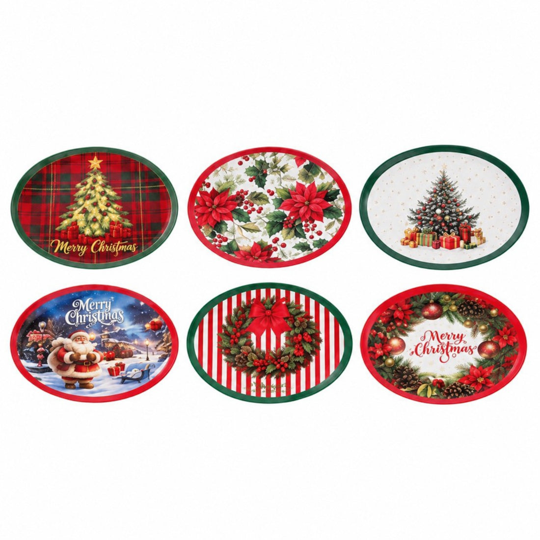 Ad Trend Sottopiatto Rotondo Natalizio in Plastica Assortito Ø33 cm 1 Pz – Decorazione Tavola di Natale