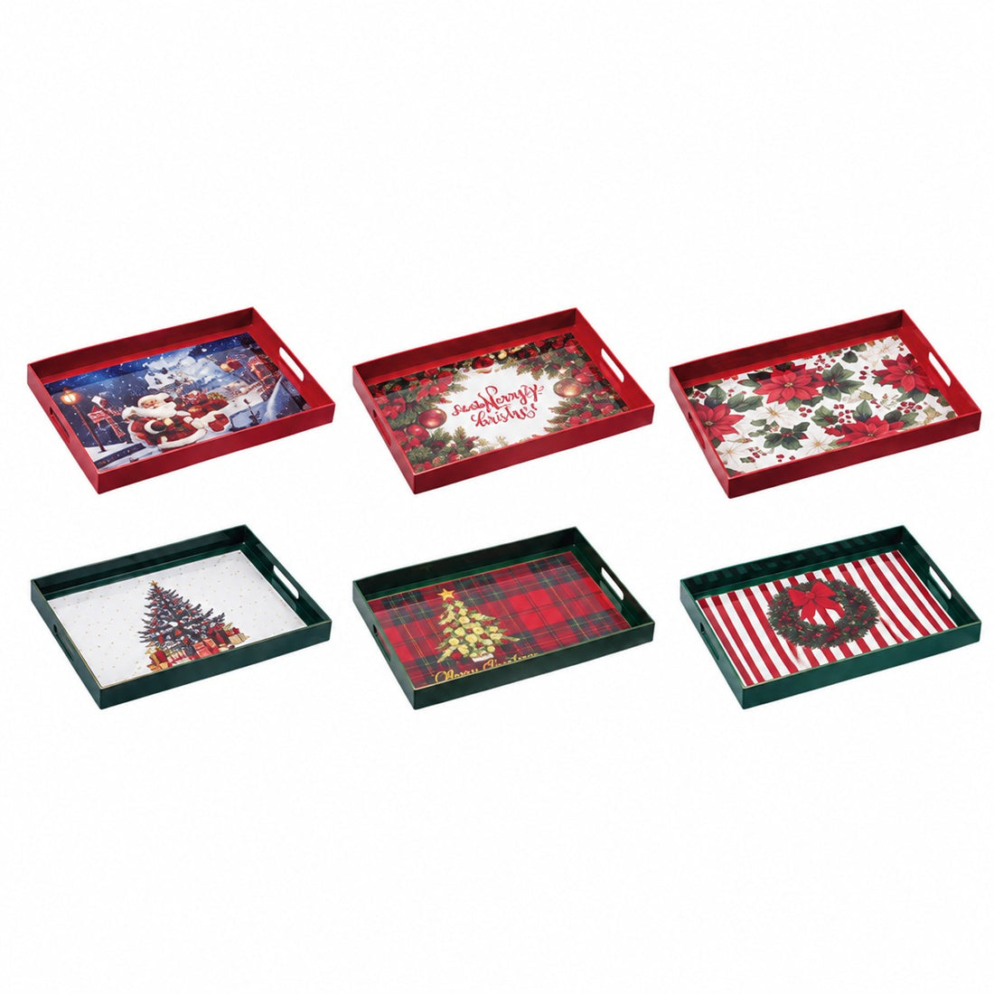 Ad Trend Vassoio Rettangolare Natalizio in Plastica Assortito 53x35 cm 1 Pz – Accessorio Tavola di Natale