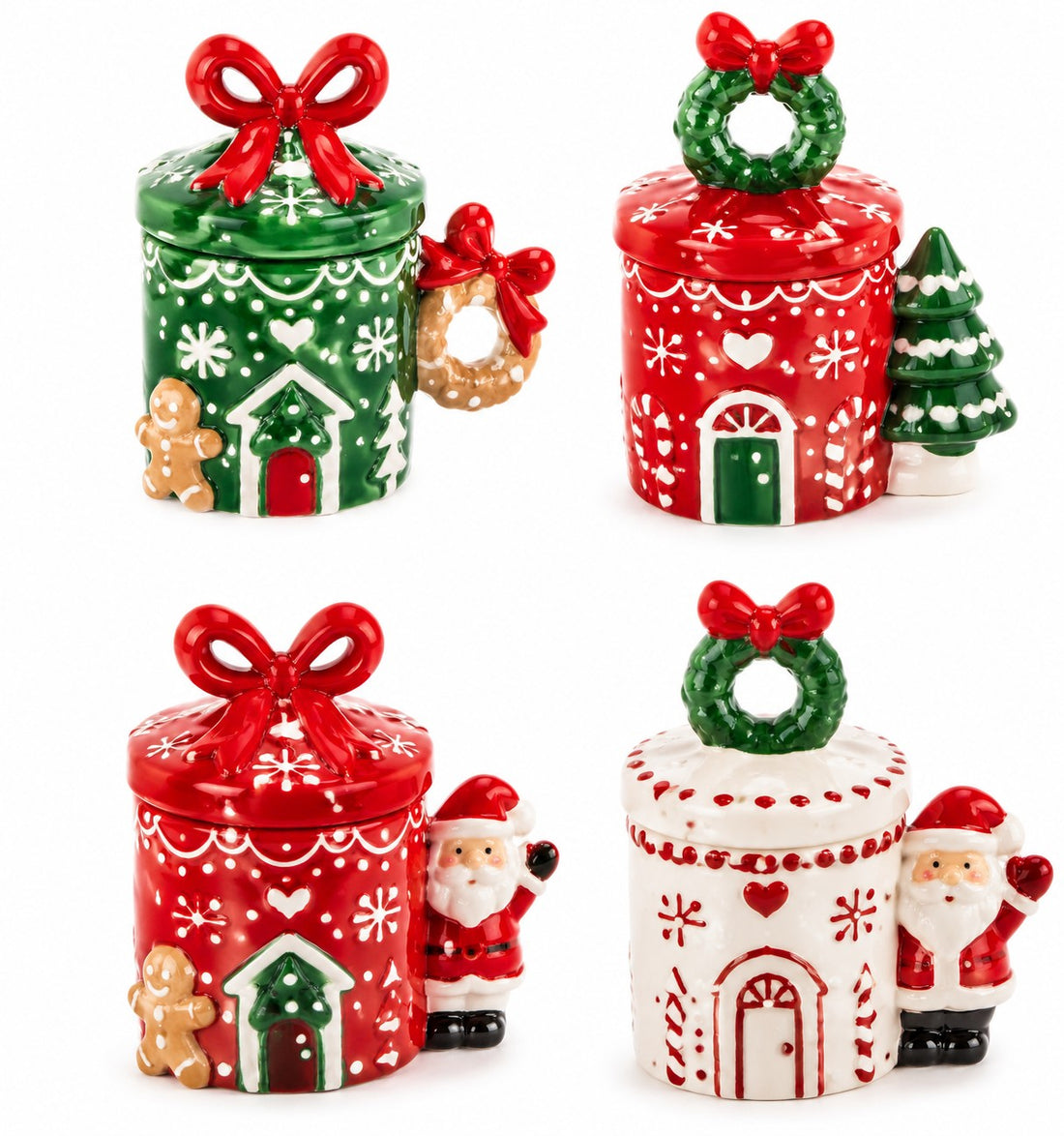 Ad Trend Tazza Natalizia in Ceramica con Coperchio Assortita 350 ml 1 Pz – Accessorio Tavola di Natale