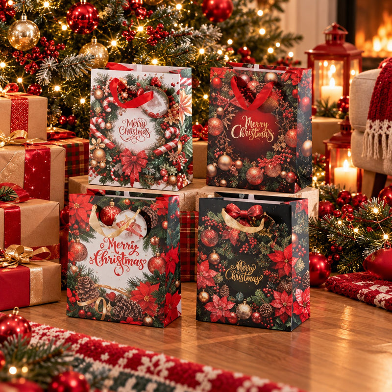 Ad Trend Borsa Regalo Natalizia in Carta Assortita 18x10xH23 cm 1 Pz – Sacchetto per Confezioni Regalo di Natale
