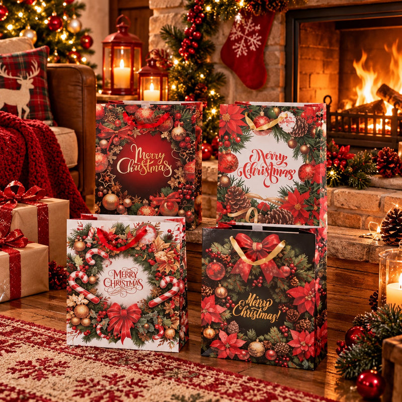 Ad Trend Borsa Regalo Natalizia in Carta Assortita 33x10xH46 cm 1 Pz – Sacchetto per Confezioni Regalo di Natale