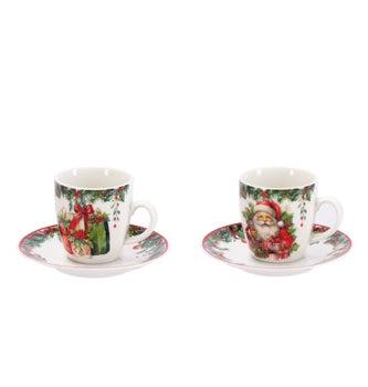 Ad Trend Servizio da Caffè Natalizio per 6 Persone Ø6xH6 cm – Set Tazzine da Caffè per la Tavola di Natale