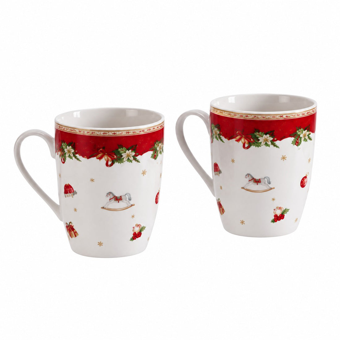 Ad Trend Set 2 Tazze Mug Natalizie 360 ml Ø8xH11 cm – Tazze Decorative per la Colazione di Natale