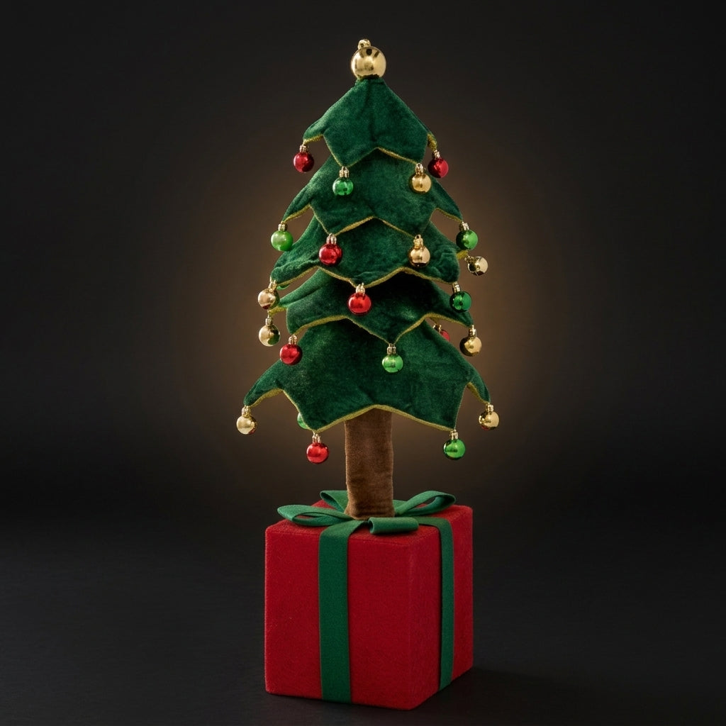 Ad Trend Albero di Natale Decorativo con Pacco Regalo Verde e Rosso 25x25xH70 cm – Decorazione Natalizia per la Casa