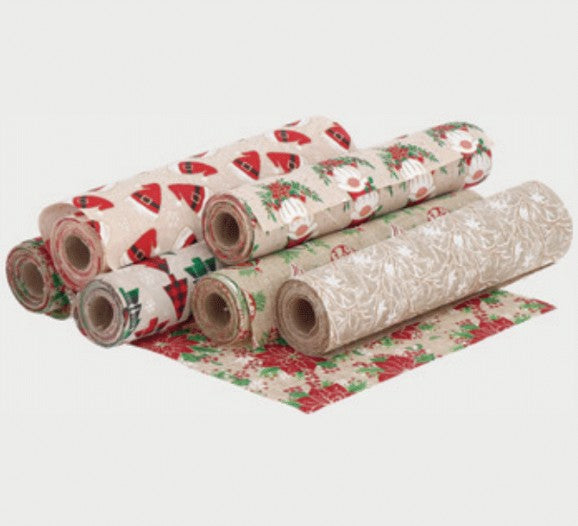 Ad Trend Rotolo di Tessuto Decorativo Natalizio Assortito 29x500 cm 1 Pz – Nastro per Addobbi e Confezioni Regalo di Natale