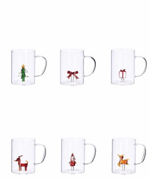 Ad Trend Tazza Mug Natalizia in Vetro con Figura 3D Assortita 450 ml 1 Pz – Tazza Decorativa per la Colazione di Natale