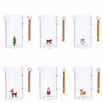 Ad Trend Caraffa Natalizia in Vetro con Figura 3D Assortita 1,2 Litri 1 Pz – Accessorio Decorativo per la Tavola di Natale