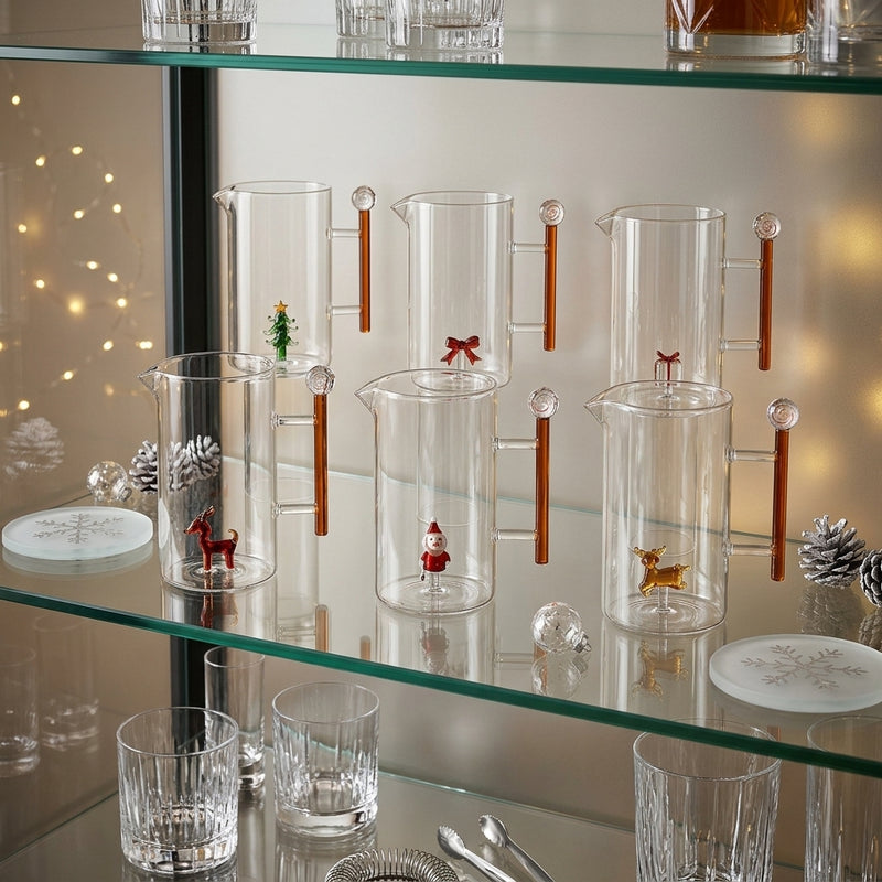 Ad Trend Caraffa Natalizia in Vetro con Figura 3D Assortita 1,2 Litri 1 Pz – Accessorio Decorativo per la Tavola di Natale