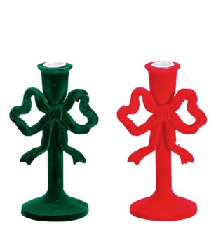 Ad Trend Portacandela Natalizio in Resina e Velluto Assortito 9x9xH20 cm 1 Pz – Decorazione per la Casa e la Tavola di Natale