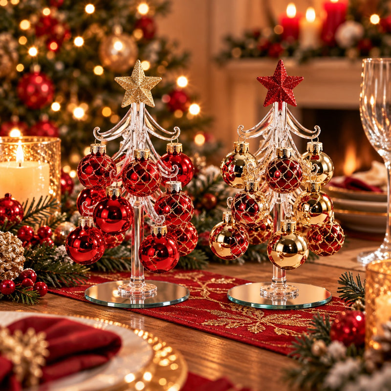 Ad Trend Alberello Natalizio Decorativo con Palline in Vetro Assortito Ø9xH20 cm 1 Pz – Decorazione di Natale per la Casa