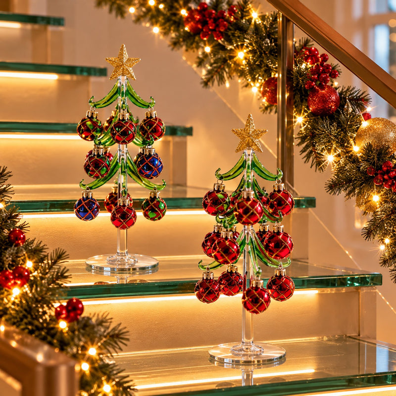 Ad Trend Alberello Natalizio Decorativo con Palline in Vetro Assortito Ø10xH26 cm 1 Pz – Decorazione di Natale per la Casa