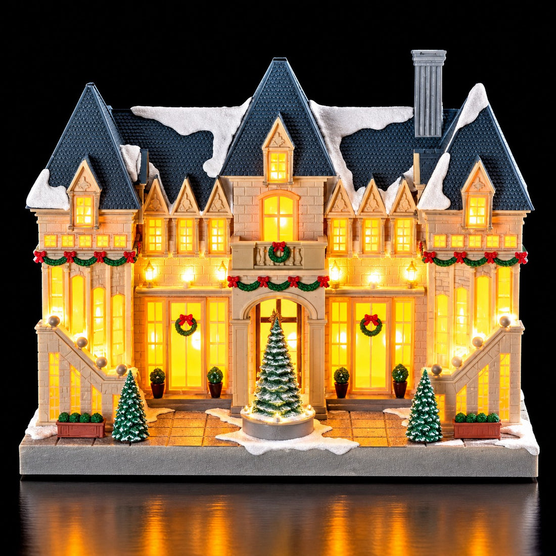 Ad Trend Paesaggio Natalizio Invernale in Resina e Plastica con 42 Luci LED 48x20xH39 cm – Decorazione Luminosa di Natale per la Casa