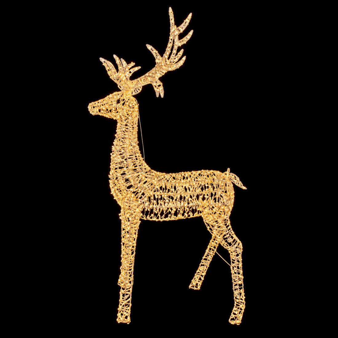 Ad Trend Renna Natalizia Luminosa Oro con 2400 LED Luce Calda IP44 110x340xH200 cm – Decorazione di Natale per Interno ed Esterno
