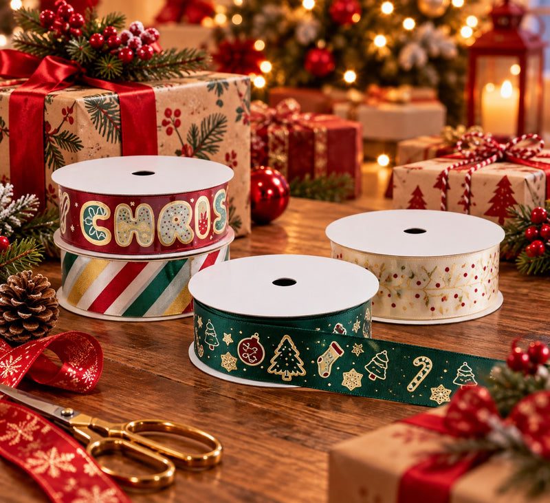 Ad Trend Nastro Natalizio in Tessuto Assortito 2,5x300 cm 1 Pz – Nastro Decorativo per Albero di Natale, Addobbi e Confezioni Regalo
