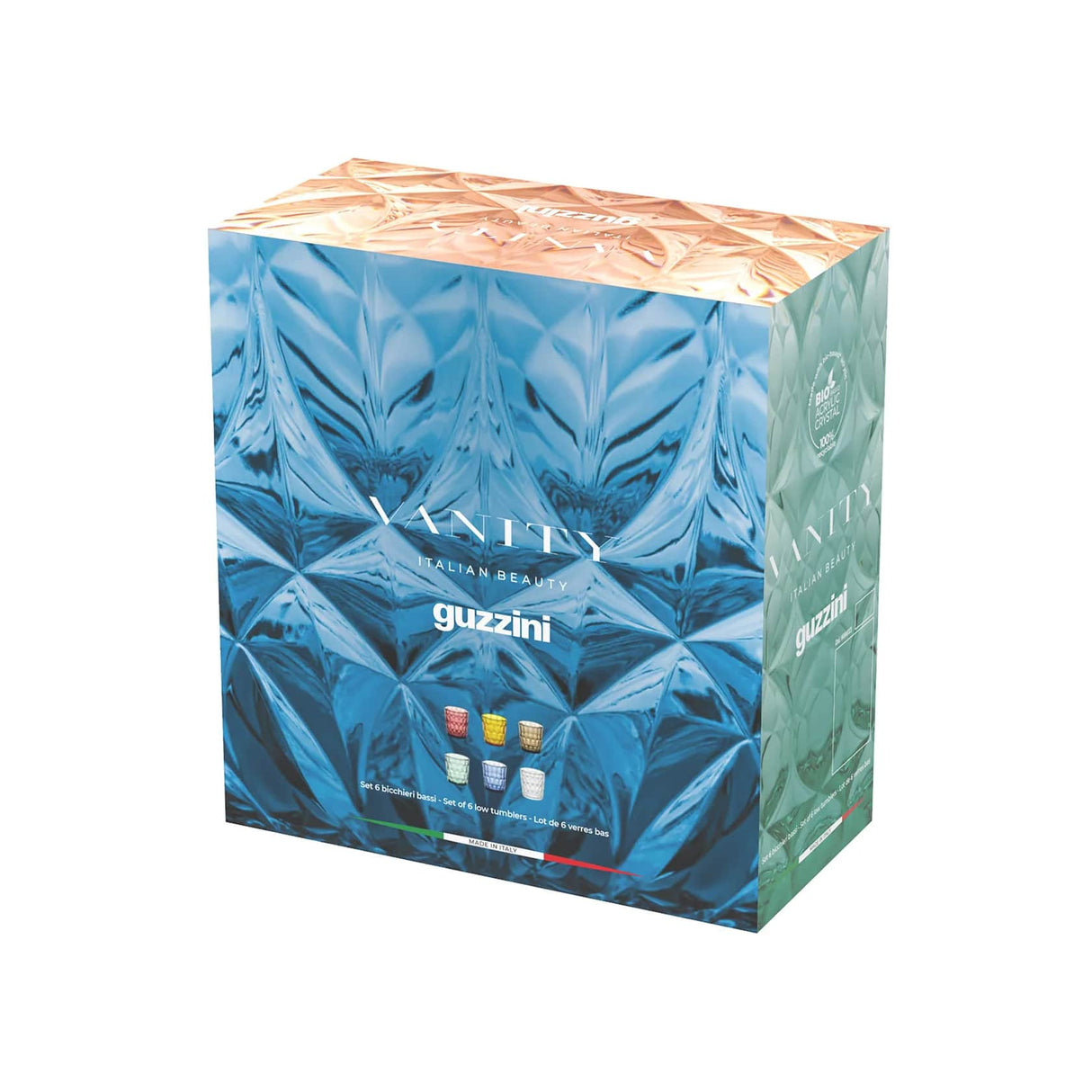 guzzini guzzini set 6 bicchieri bassi vanity d 85 cm h 92 cm multicolor ean 8008392396413