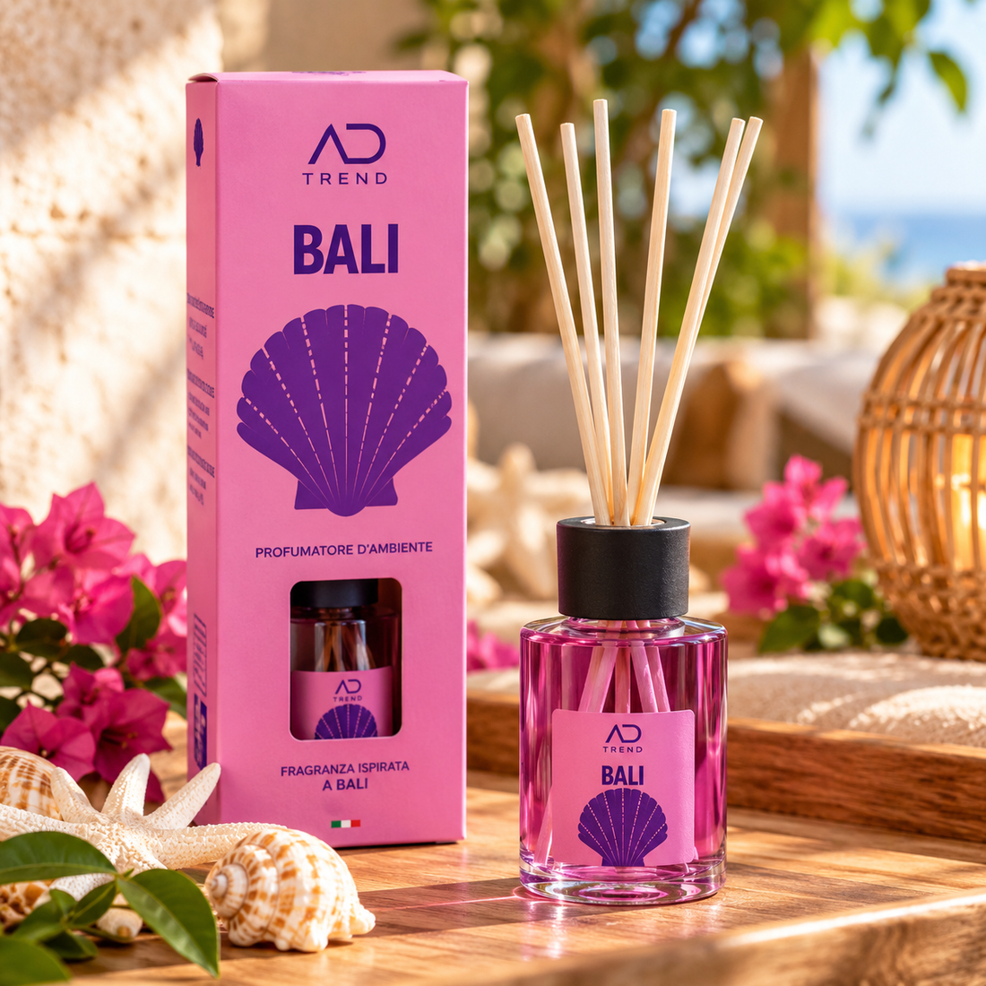 Ad Trend Diffusore di Fragranza Bali con Midollini 125 ml – Profumatore per Ambienti e Arredo Casa