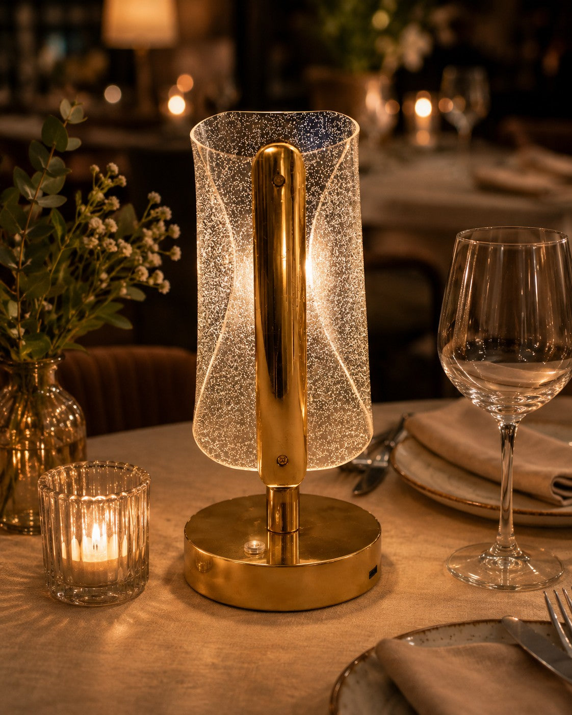 L'Arcolaio Gold & Crystal Lampada da Tavolo Cocoon 9,3x7,8 cm Design Moderno