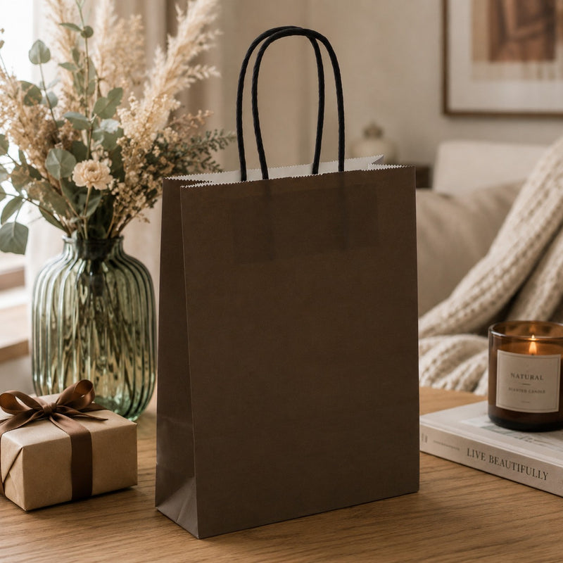 L'Arcolaio Shopper Kraft Marrone Regali Natalizi 18x7x24 cm Cf 10 pz