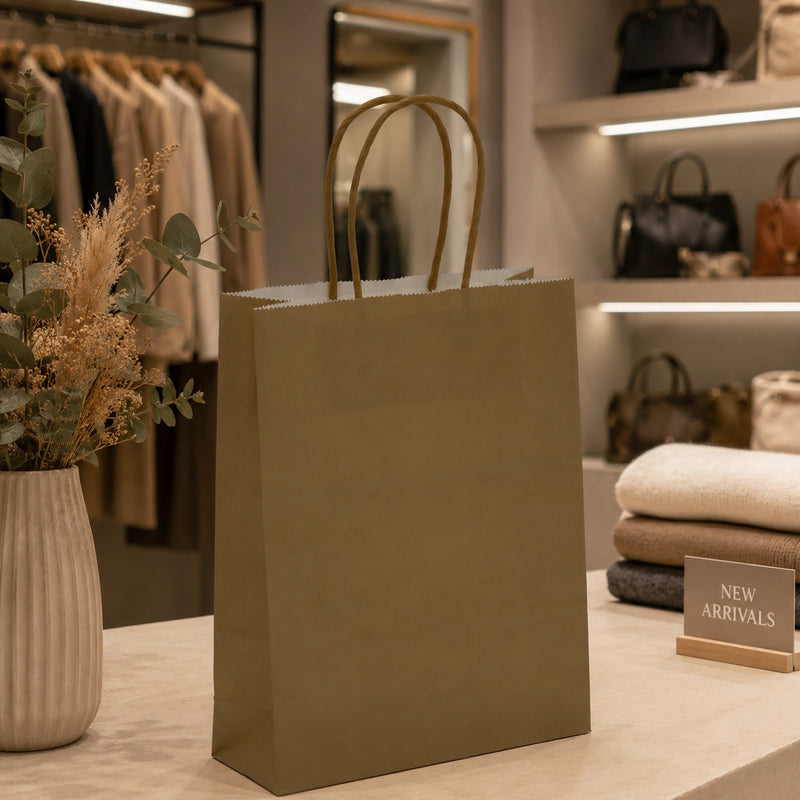 L'Arcolaio Shopper Kraft Oro Regali Natalizi 18x7x24 cm Cf 10 pz