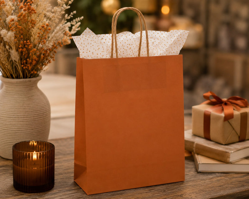L'Arcolaio Shopper Kraft Ruggine Regali Natalizi 36X12X41 Cm Cf 10 Pz