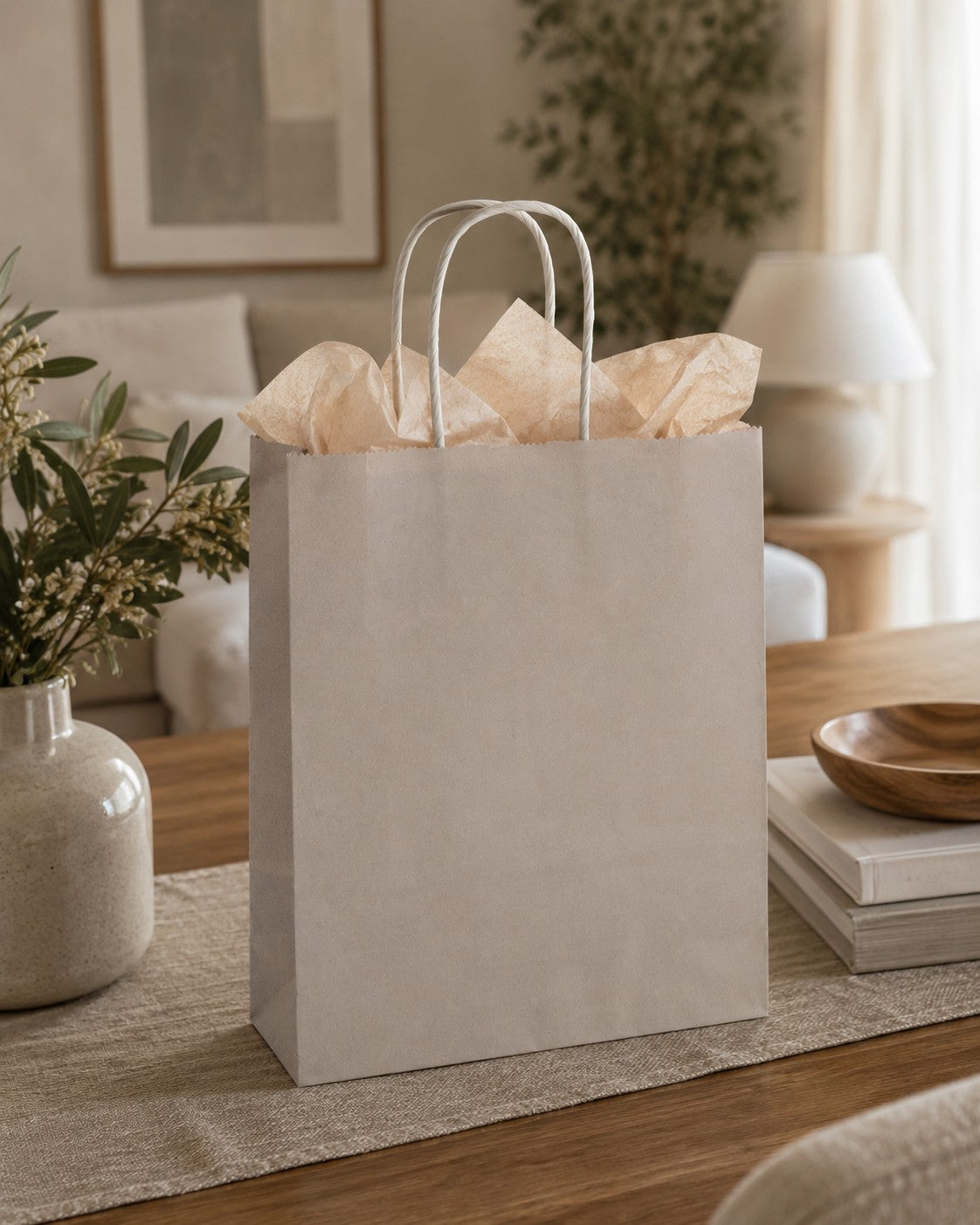 L'Arcolaio Shopper Kraft Tortora Regali Natalizi 54X14X45 Cm Cf 10 Pz