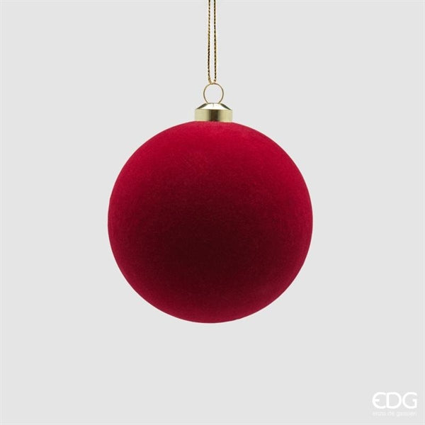 EDG Enzo De Gasperi Palline di Natale in Velluto Burgundy Ø8 cm – Set 8 Pezzi