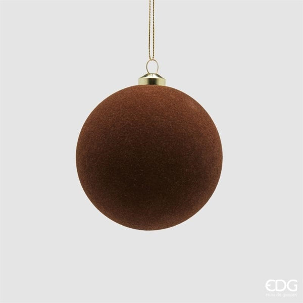 EDG Enzo De Gasperi Palline di Natale in Velluto Dark Brown Ø8 cm – Set 8 Pezzi