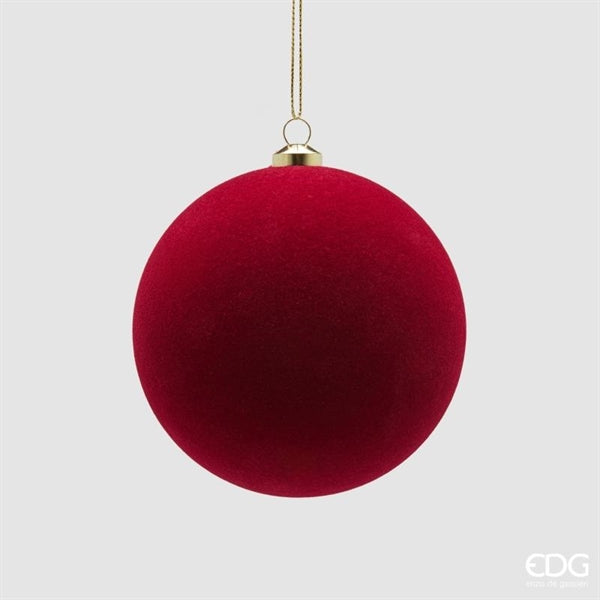 EDG Enzo De Gasperi Palline di Natale in Velluto Burgundy Ø10 cm – Set 6 Pezzi