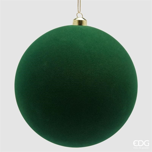 EDG Enzo De Gasperi Palline di Natale in Velluto Dark Green Ø20 cm – Addobbo Natalizio