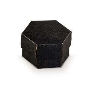 Scotton Hexagon Box with Divider 60 x 40 Mm Black 10 Pcs