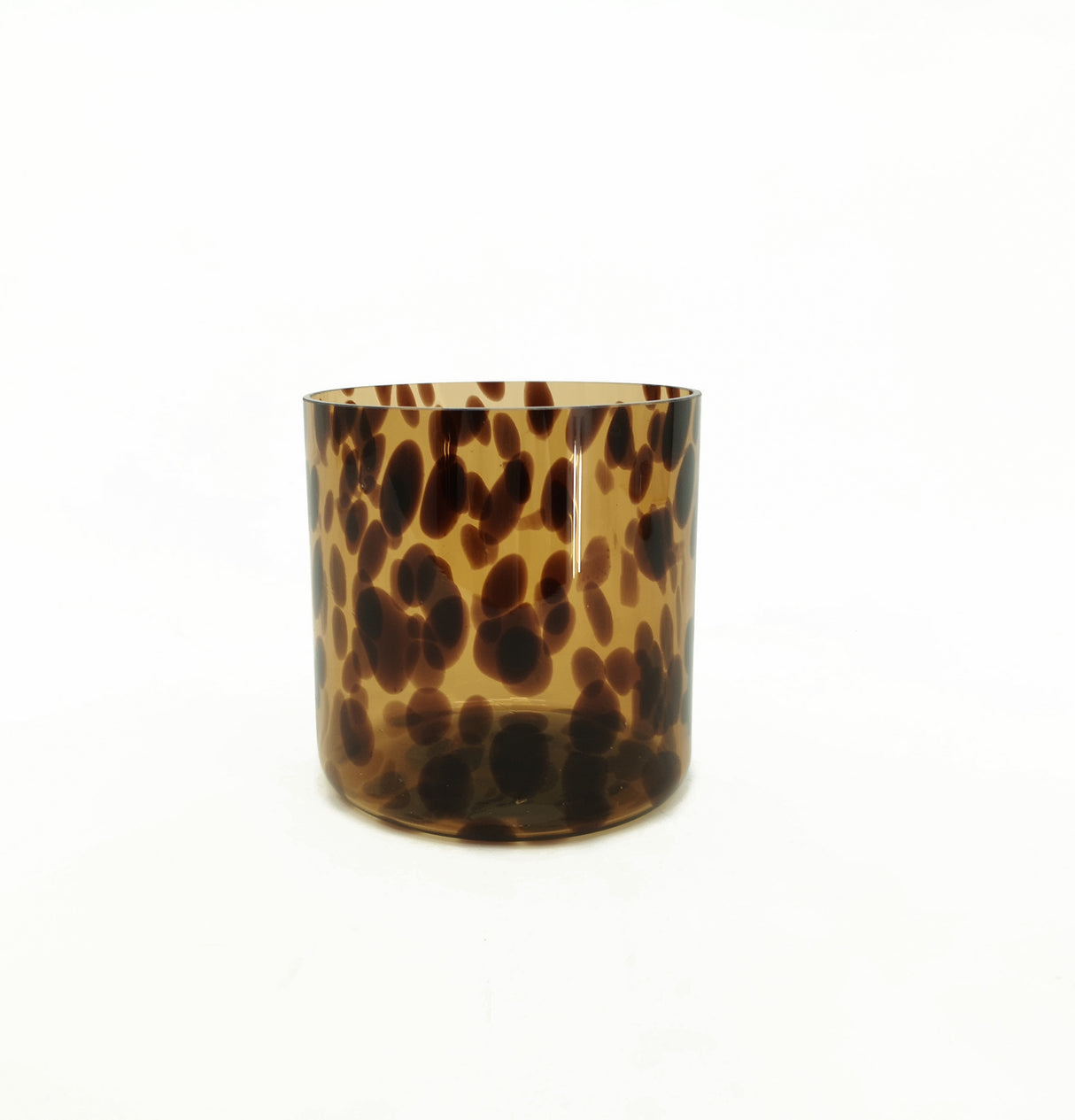 Vimin Box Straight Vase Spotted Glass D 12 Cm H 12 Cm Brown