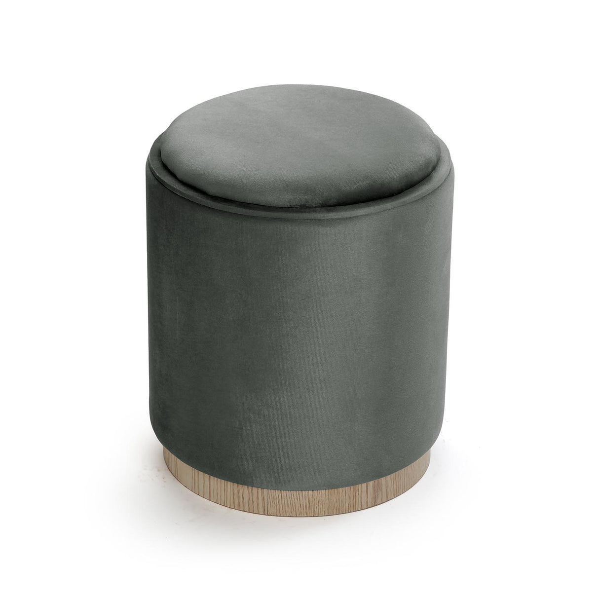 Versa Puff Con Storage E Vassoio Velvet Grigio