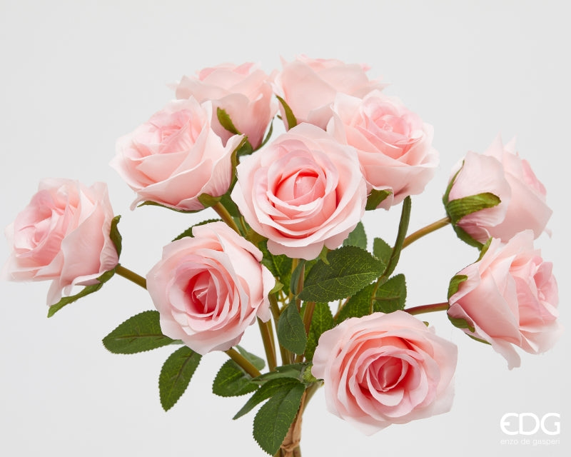 edg enzo de gasperi edg enzo de gasperi mazzo rosa 10 pz con foglie ass h 40 cm bouquet pink 1 pz ean 8059824531025