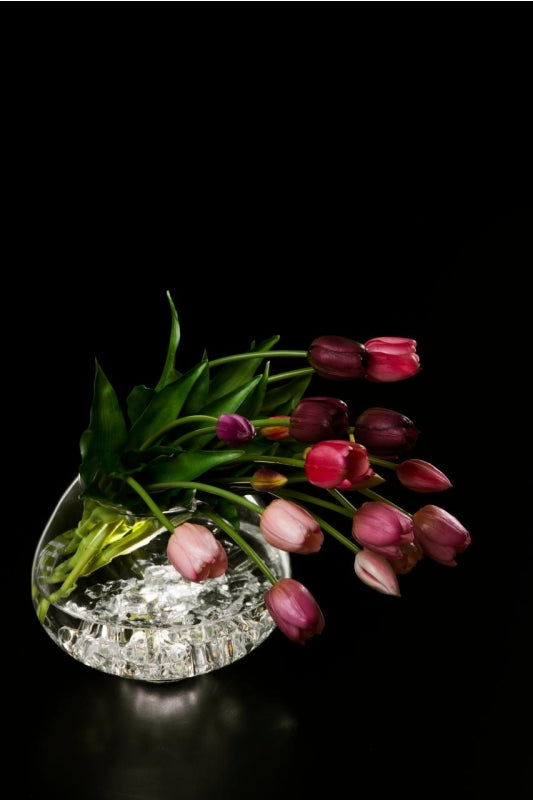 EDG Enzo De Gasperi Bouquet of 5 Closed Tulips Rubber H 40 Cm Purple