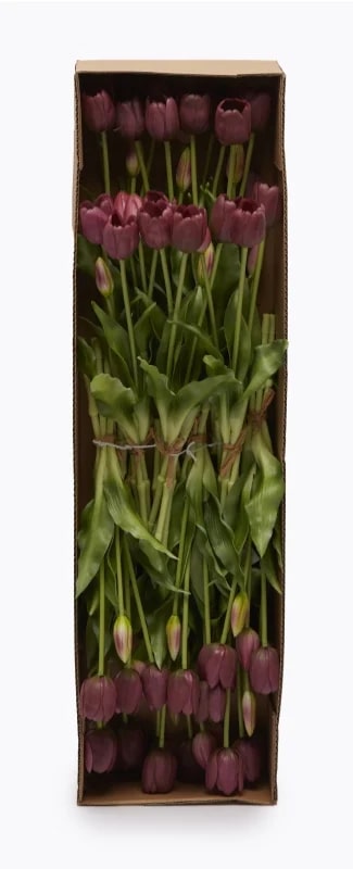 EDG Enzo De Gasperi Bouquet of 5 Closed Tulips Rubber H 40 Cm Purple