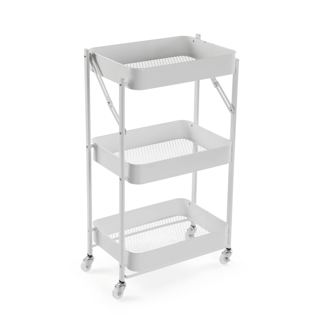Versa Carrello Pieghevole in Metallo Bianco