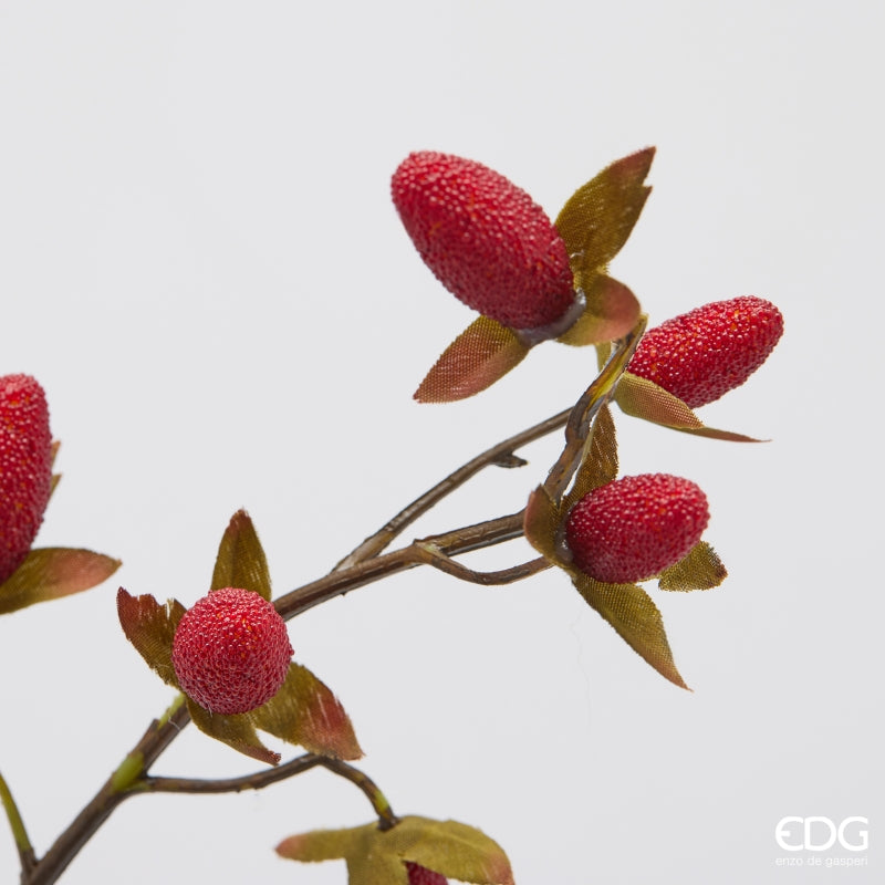 EDG Enzo De Gasperi Ramo Rosa Canina Rosso H120 cm – Fiore Artificiale Decorativo