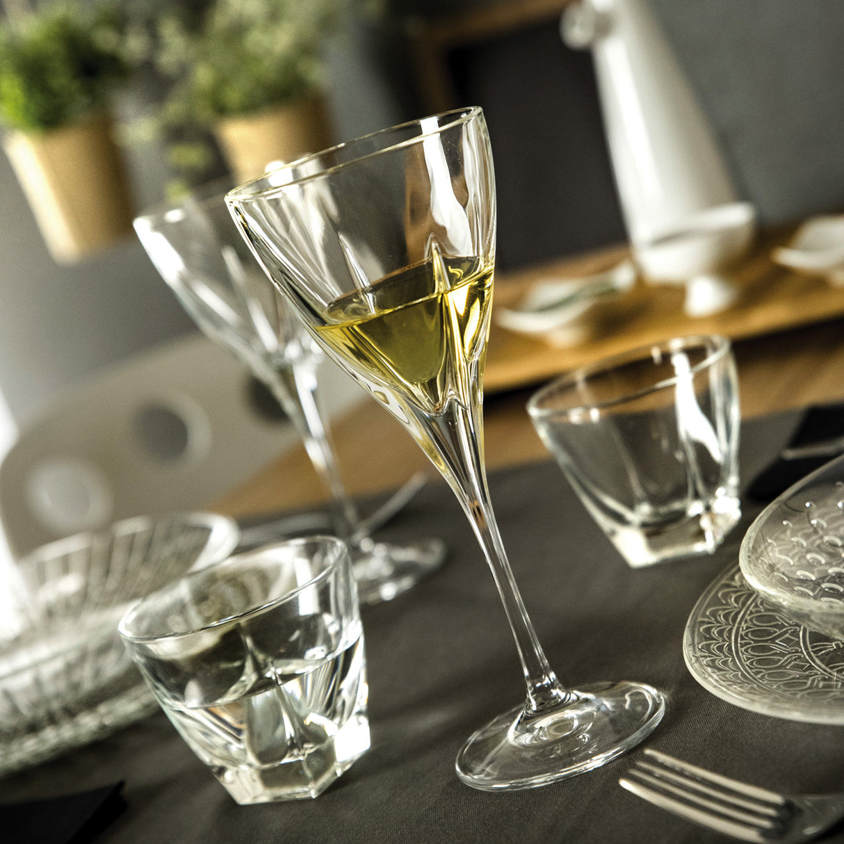 RCR Cristalleria Italiana Fusion - 3 - Set da 6 Calici Vino in Vetro