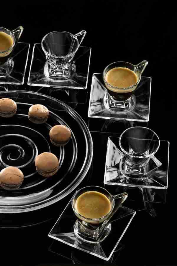 RCR Cristalleria Italiana Fusion Set 2 Tazzine Espresso con Piattini