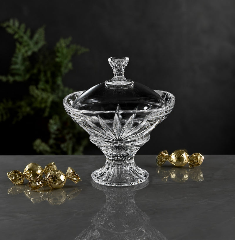 RCR Cristalleria Italiana Oasis - Scatola Candy Box con Piede e Coperchio H 180 mm