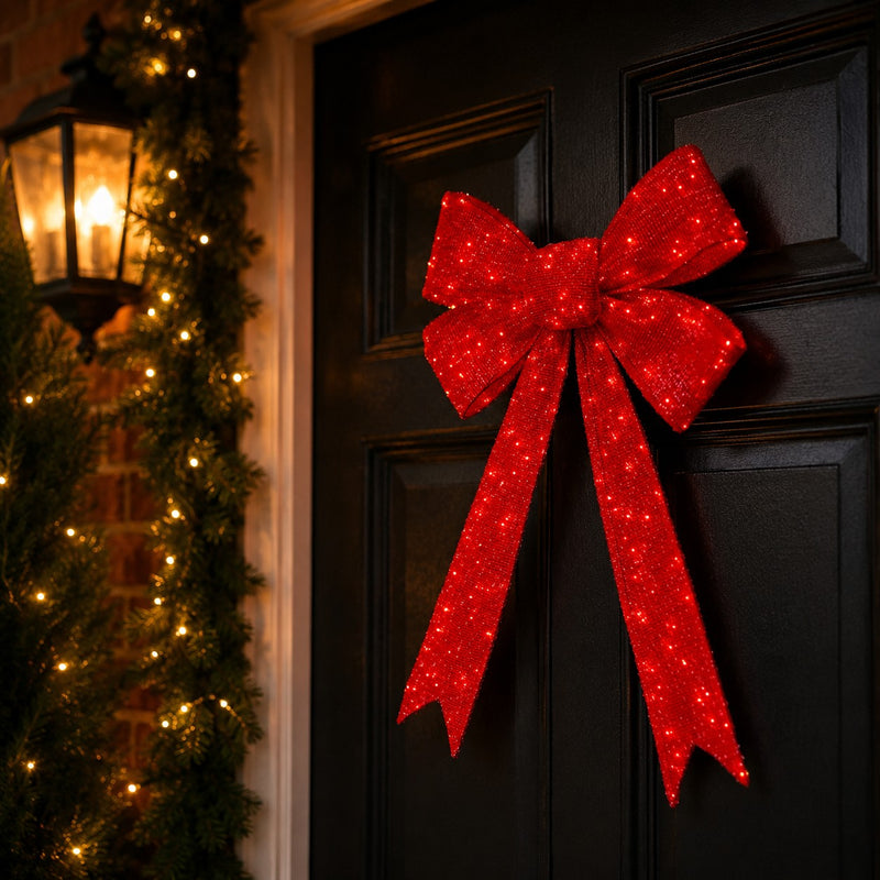 Bonturi Casa LIGHT BOW RED di Natale 76 cm 112 LED