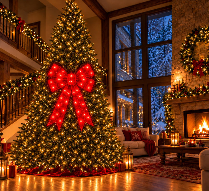 Bonturi Casa Fiocco Rosso Led Natale 120cm 168 LED ip 44