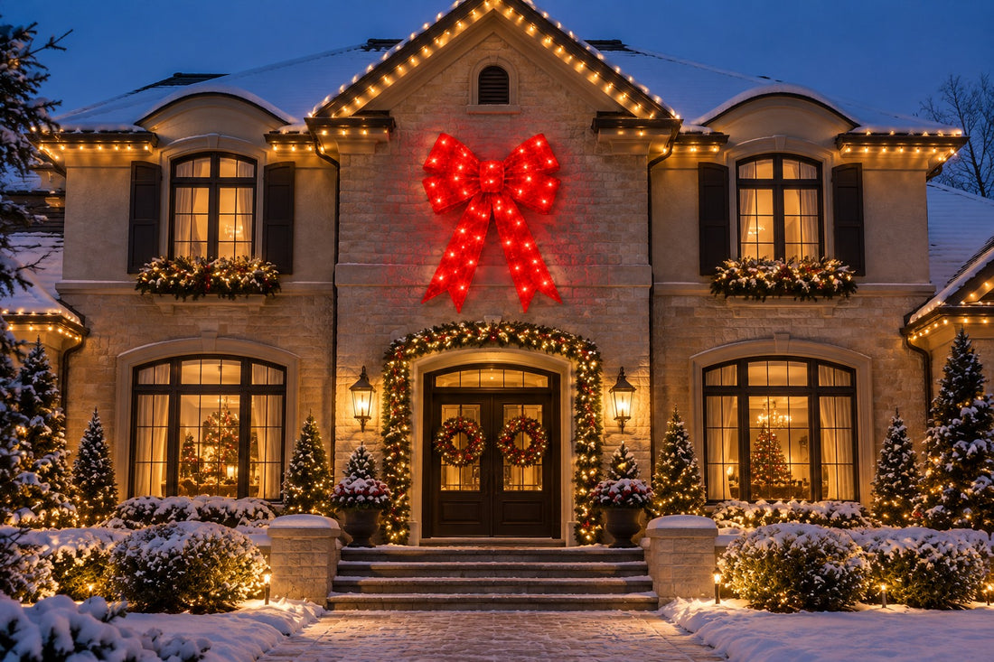 Bonturi Casa Fiocco Rosso Led Natale 210cm 368 LED IP 44