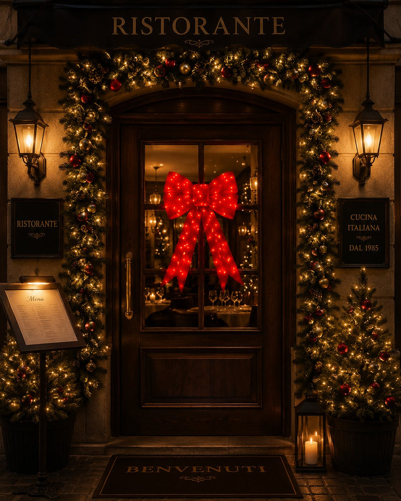 Bonturi Casa LIGHT BOW RED di Natale 120cm 168 LED