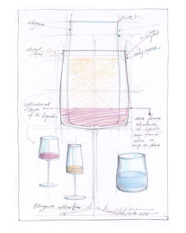 RCR Cristalleria Italiana Essential - E43 - Set of 6 Glass Wine Glasses