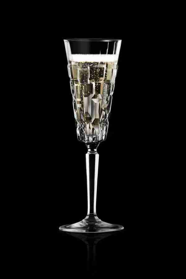 RCR Cristalleria Italiana Etna - FL - Set da 6 Calici Flute in Vetro